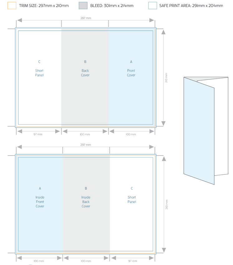 A4 Tri Fold Brochure Template Allprinting Brisbane